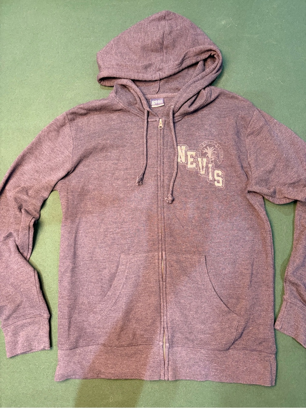 Men’s Navy Nevis Zip-Up Waffle Knit Hoodie  Mens size Medium